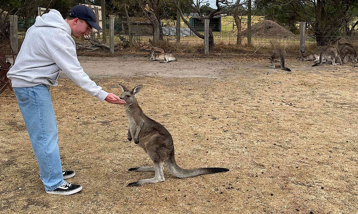 Linus während seines Auslandspraktikums in Australien.